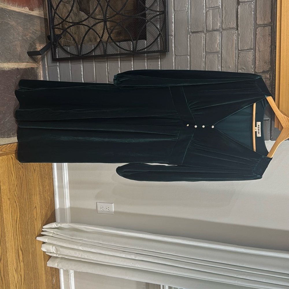 Boden Jocelyn Green velvet holiday tea dress size 14r